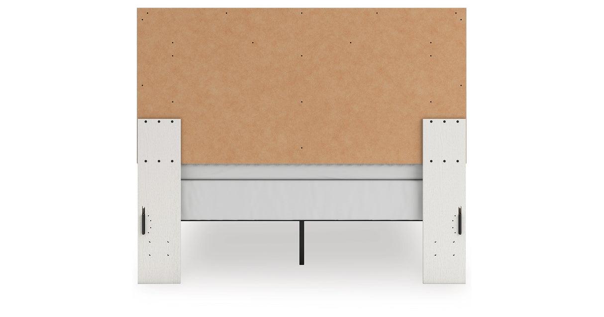 Zuraleus White Queen Upholstered Panel Bed with Dresser and Chest from Ashley - Luna Furniture