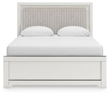 Zuraleus White Queen Upholstered Panel Bed with Mirrored Dresser and Nightstand from Ashley - Luna Furniture
