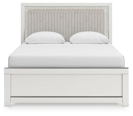 Zuraleus White Queen Upholstered Panel Bed from Ashley Furniture - Luna Furniture