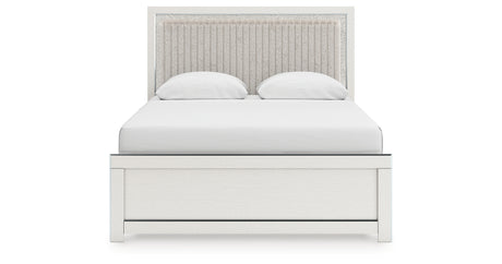 Zuraleus White Queen Upholstered Panel Bed with Dresser from Ashley - Luna Furniture