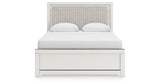 Zuraleus White Queen Upholstered Panel Bed with Mirrored Dresser and Nightstand from Ashley - Luna Furniture