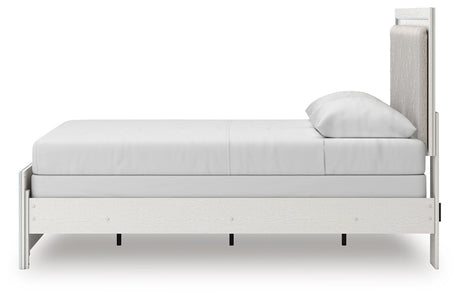 Zuraleus White Queen Upholstered Panel Bed from Ashley Furniture - Luna Furniture
