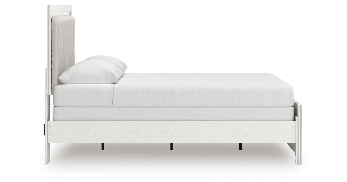 Zuraleus White Queen Upholstered Panel Bed with Dresser and Chest from Ashley - Luna Furniture