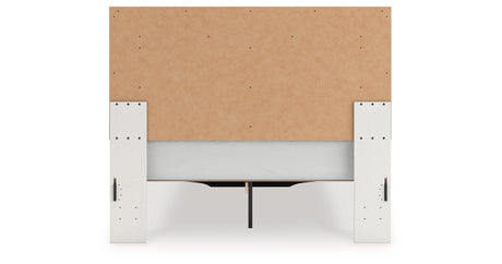 Zuraleus White Queen Upholstered Panel Storage Bed with Chest and Nightstand from Ashley - Luna Furniture