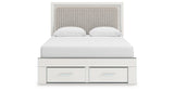 Zuraleus White Queen Upholstered Panel Storage Bed with Dresser and Chest from Ashley - Luna Furniture