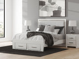 Zuraleus White Queen Upholstered Panel Storage Bed with Dresser and Chest from Ashley - Luna Furniture