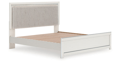 Zuraleus White King Upholstered Panel Bed with Chest and Nightstand from Ashley - Luna Furniture