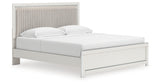 Zuraleus White King Upholstered Panel Bed with Dresser and Nightstand from Ashley - Luna Furniture