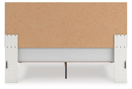 Zuraleus White King Upholstered Panel Bed with Mirrored Dresser, Chest and Nightstand from Ashley - Luna Furniture