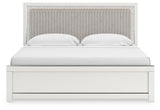 Zuraleus White King Upholstered Panel Bed with Chest and Nightstand from Ashley - Luna Furniture