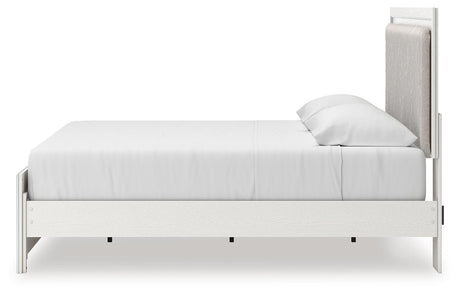 Zuraleus White King Upholstered Panel Bed with Dresser and Nightstand from Ashley - Luna Furniture