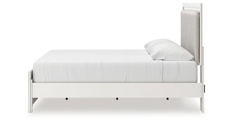 Zuraleus White King Upholstered Panel Bed with Chest and Nightstand from Ashley - Luna Furniture