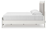 Zuraleus White King Upholstered Panel Bed with Mirrored Dresser, Chest and Nightstand from Ashley - Luna Furniture
