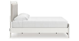 Zuraleus White King Upholstered Panel Bed with Mirrored Dresser and Nightstand from Ashley - Luna Furniture