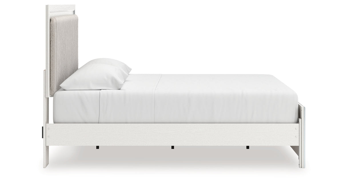 Zuraleus White King Upholstered Panel Bed with Dresser from Ashley Furniture - Luna Furniture