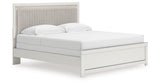Zuraleus White King Upholstered Panel Bed with Mirrored Dresser and Chest from Ashley Furniture - Luna Furniture