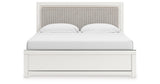 Zuraleus White King Upholstered Panel Bed with Dresser and Nightstand from Ashley Furniture - Luna Furniture