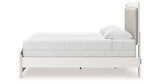Zuraleus White King Upholstered Panel Bed with Mirrored Dresser and Chest from Ashley Furniture - Luna Furniture