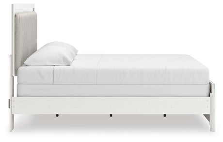 Zuraleus White King Upholstered Panel Bed with Dresser and Nightstand from Ashley - Luna Furniture