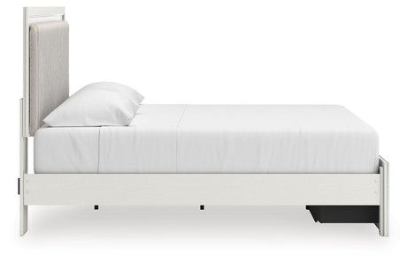 Zuraleus White King Upholstered Panel Storage Bed with Dresser and Nightstand from Ashley - Luna Furniture
