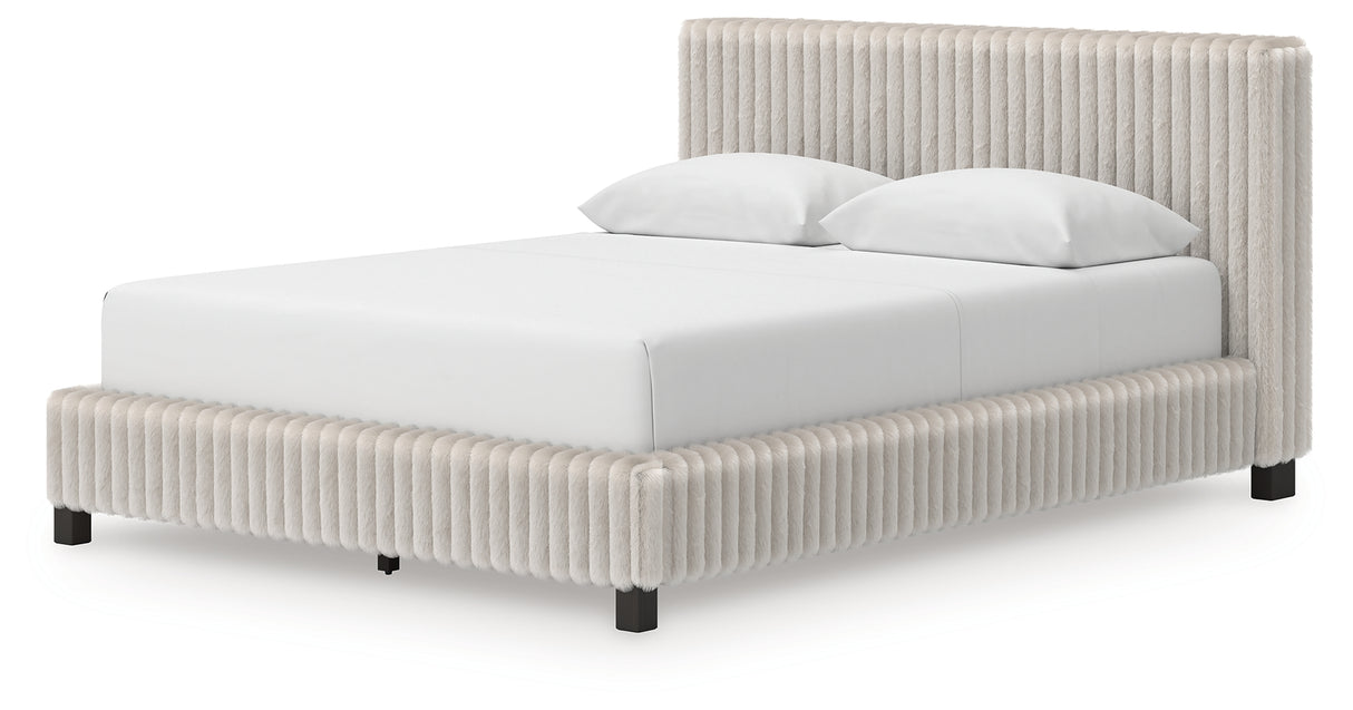 Zuraleus White Queen Upholstered Bed with Dresser and Chest from Ashley Furniture - Luna Furniture