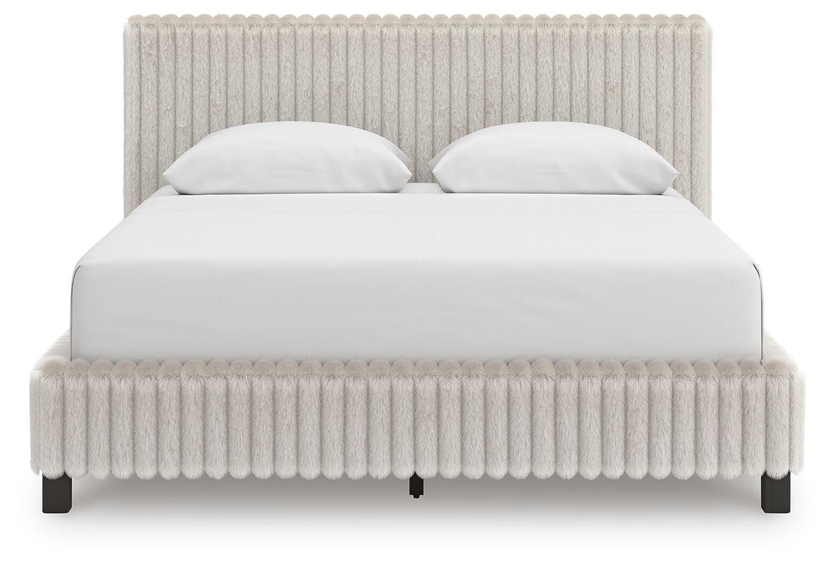 Zuraleus White Queen Upholstered Bed with Dresser from Ashley - Luna Furniture