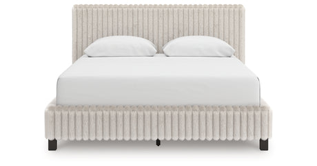 Zuraleus White Queen Upholstered Bed with Dresser and Nightstand from Ashley - Luna Furniture
