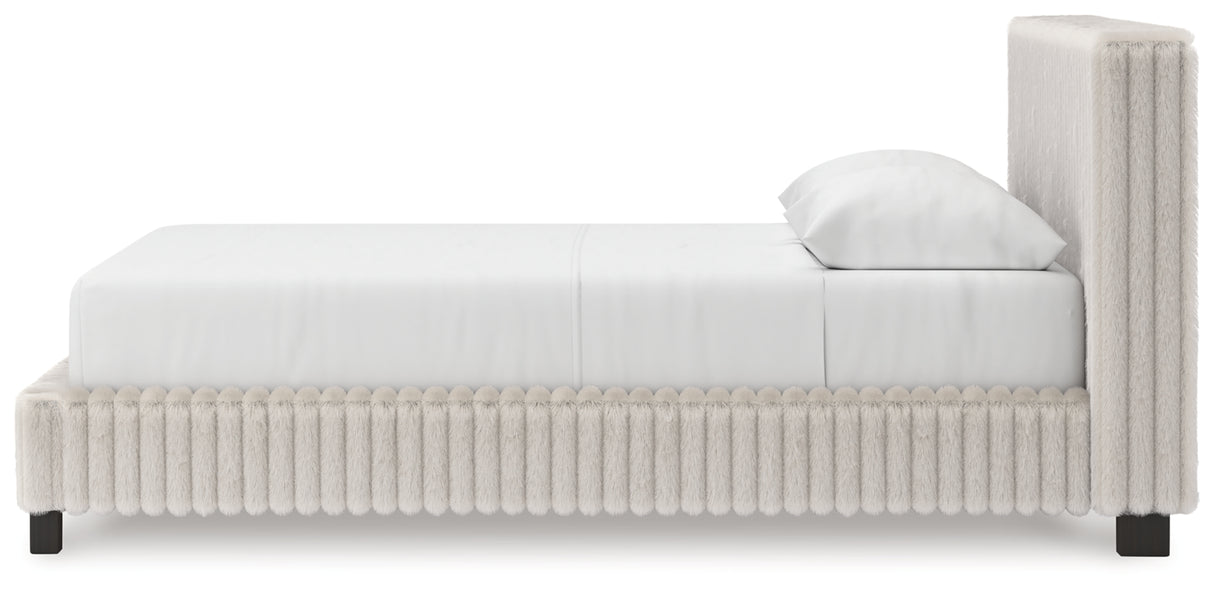 Zuraleus White Queen Upholstered Bed with Dresser and Nightstand from Ashley Furniture - Luna Furniture