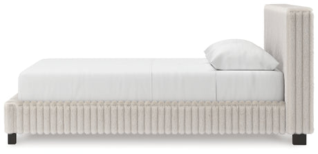 Zuraleus White Queen Upholstered Bed with Mirrored Dresser and Chest from Ashley - Luna Furniture