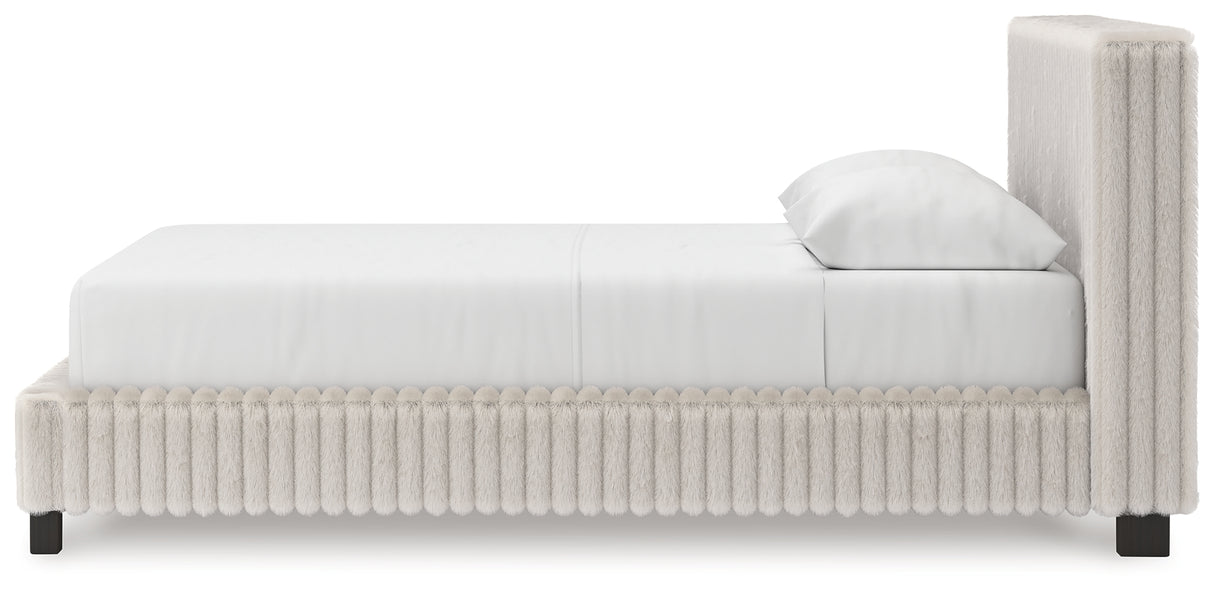 Zuraleus White Queen Upholstered Bed from Ashley Furniture - Luna Furniture