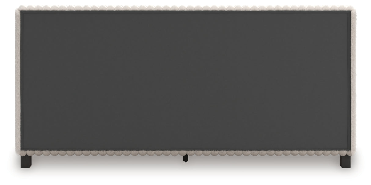 Zuraleus White California King Upholstered Bed with Mirrored Dresser from Ashley Furniture - Luna Furniture