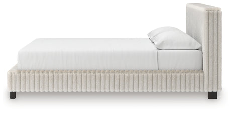 Zuraleus White California King Upholstered Bed with Mirrored Dresser and Chest from Ashley - Luna Furniture