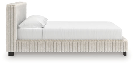 Zuraleus White California King Upholstered Bed with Mirrored Dresser and Nightstand from Ashley - Luna Furniture