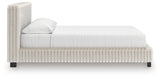 Zuraleus White California King Upholstered Bed with Mirrored Dresser from Ashley Furniture - Luna Furniture