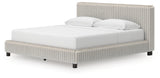 Zuraleus White King Upholstered Bed with Mirrored Dresser, Chest and Nightstand from Ashley Furniture - Luna Furniture