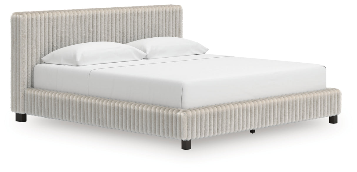 Zuraleus White King Upholstered Bed with Dresser from Ashley Furniture - Luna Furniture
