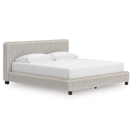 Zuraleus White Upholstered Platform Bedroom Set from Ashley Furniture - Luna Furniture