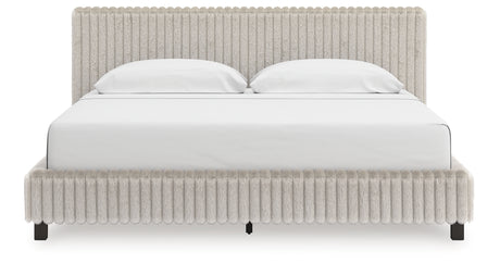 Zuraleus White King Upholstered Bed with Mirrored Dresser and Nightstand from Ashley - Luna Furniture