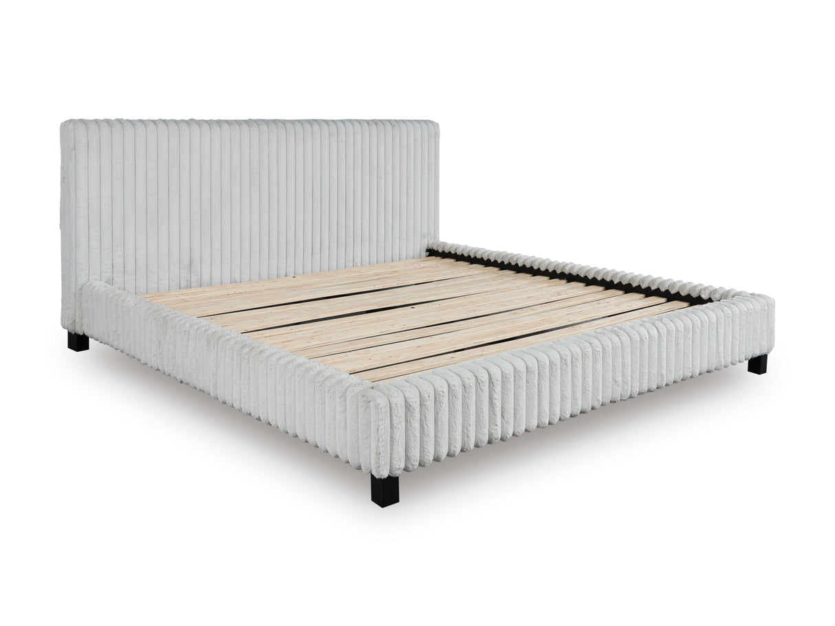 Zuraleus White Upholstered Platform Bedroom Set from Ashley Furniture - Luna Furniture
