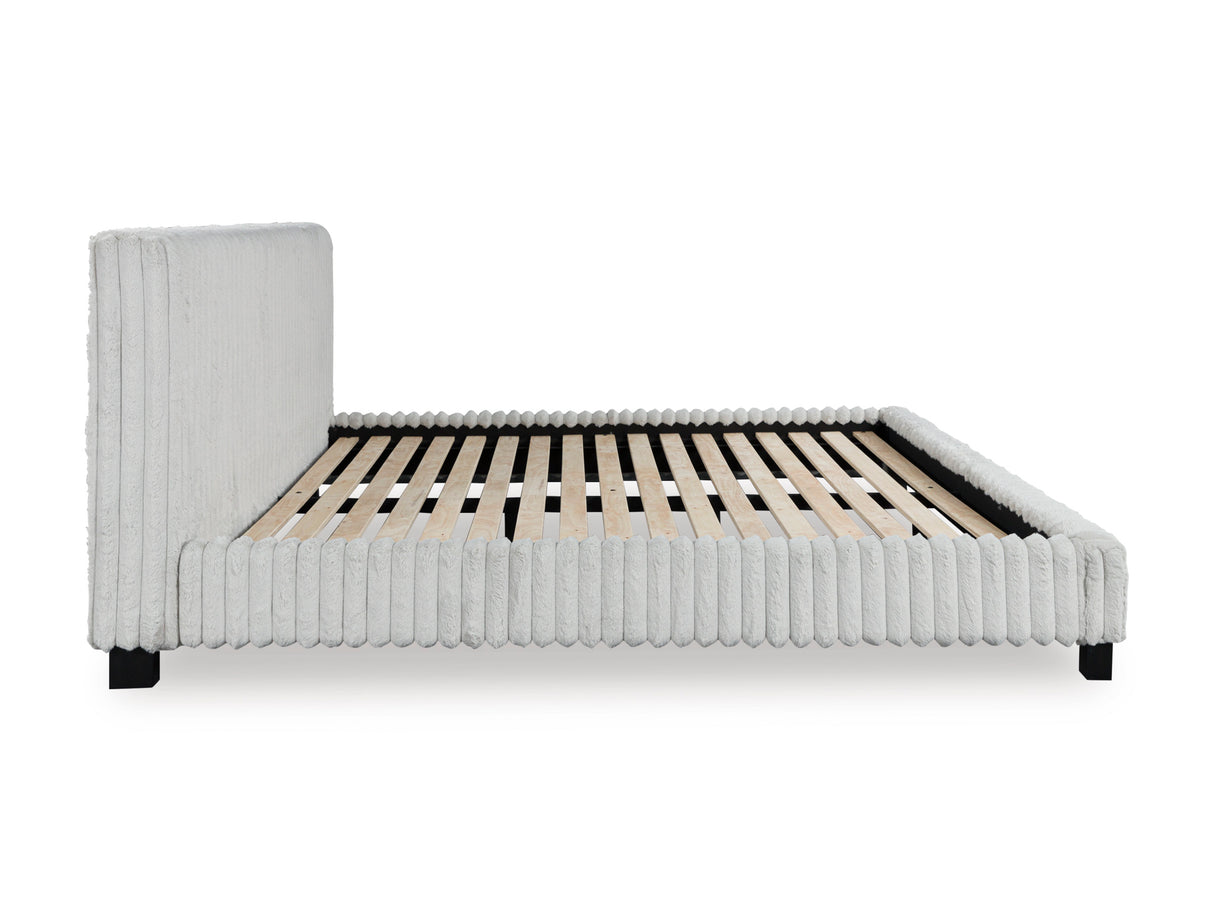 Zuraleus White Upholstered Platform Bedroom Set from Ashley Furniture - Luna Furniture