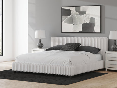 Zuraleus White King Upholstered Bed with Dresser and Nightstand from Ashley - Luna Furniture