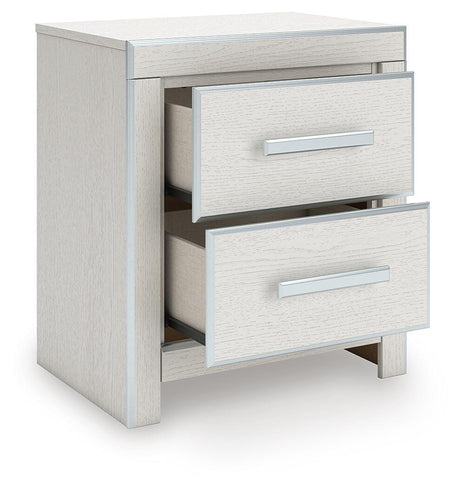 Zuraleus White King Upholstered Bed with Mirrored Dresser and Nightstand from Ashley - Luna Furniture