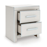 Zuraleus White Upholstered Storage Panel Bedroom Set with 2 Footboard Drawers from Ashley Furniture - Luna Furniture
