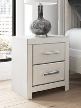 Zuraleus White Queen Upholstered Panel Bed with Mirrored Dresser and Nightstand from Ashley - Luna Furniture
