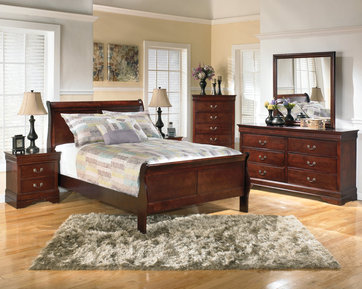 Alisdair Reddish Brown Full Sleigh Bed from Ashley Furniture - Luna Furniture