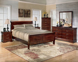 Alisdair King Sleigh Bed with Mirrored Dresser, Chest and 2 Nightstands in Reddish Brown from Ashley Furniture - Luna Furniture