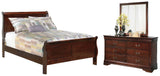 Alisdair Reddish Brown Full Sleigh Bed, Dresser and Mirror from Ashley Furniture - Luna Furniture