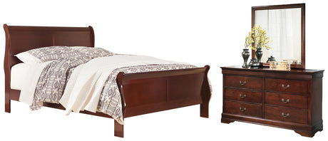 Alisdair Reddish Brown King Sleigh Bed, Dresser and Mirror from Ashley Furniture - Luna Furniture