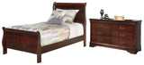 Alisdair Twin Sleigh Bed with Dresser in Reddish Brown from Ashley - Luna Furniture