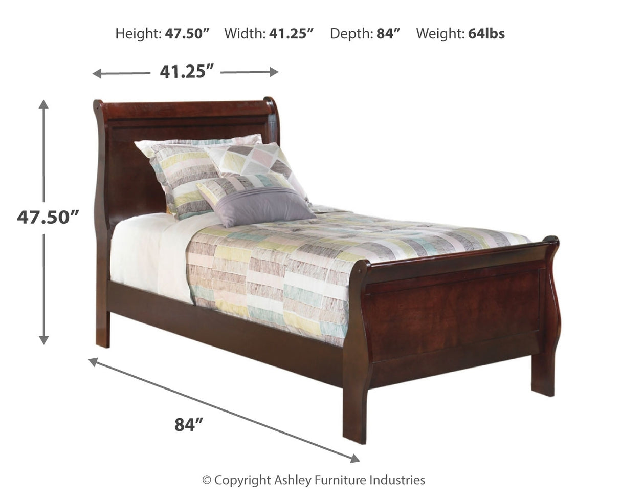 Alisdair Reddish Brown Twin Sleigh Bed from Ashley - Luna Furniture